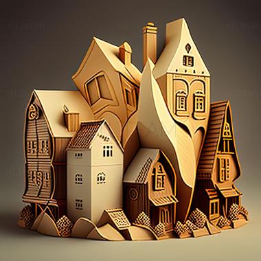 3D model st houses (STL)